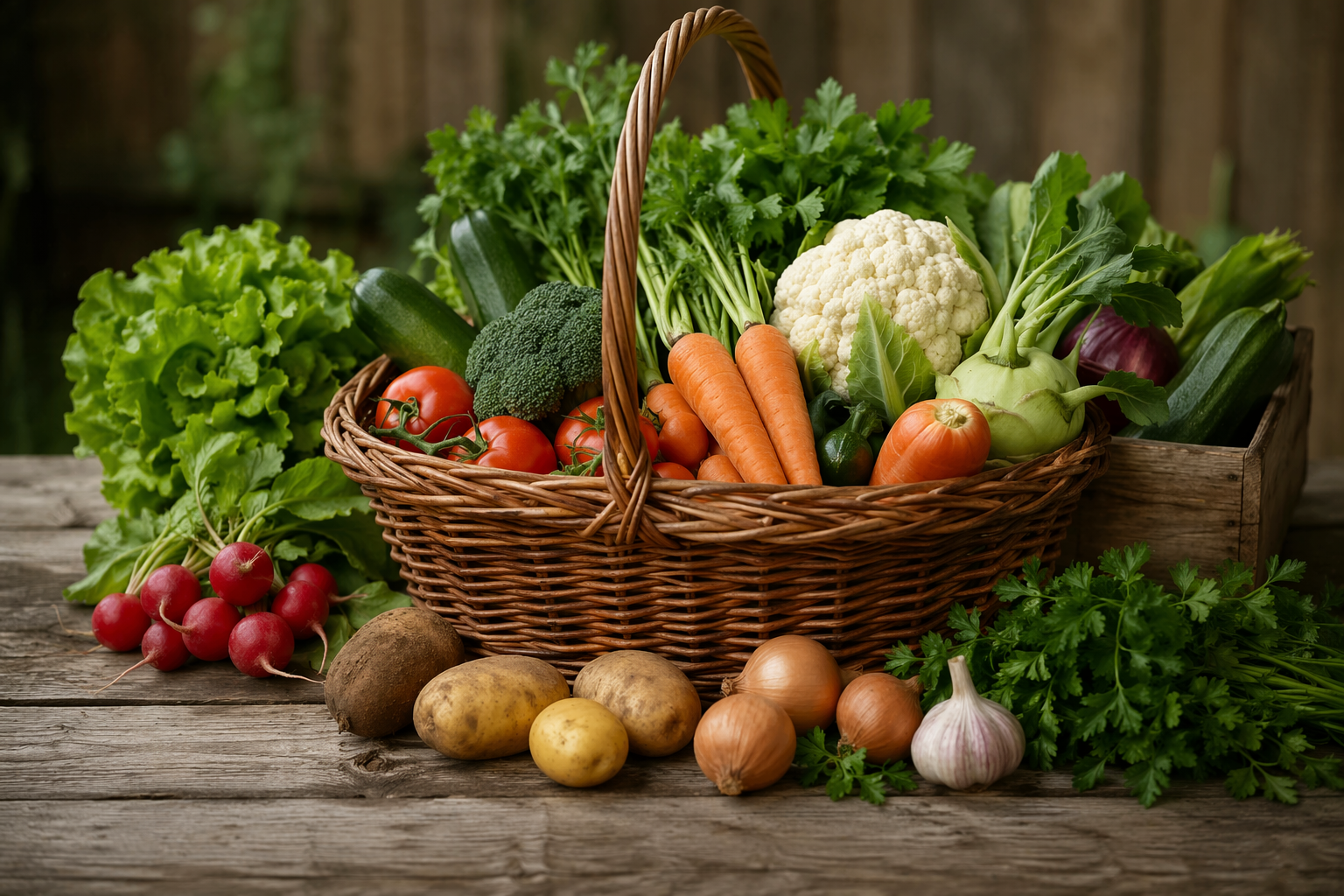 Obfitość świeżych warzyw na stole
