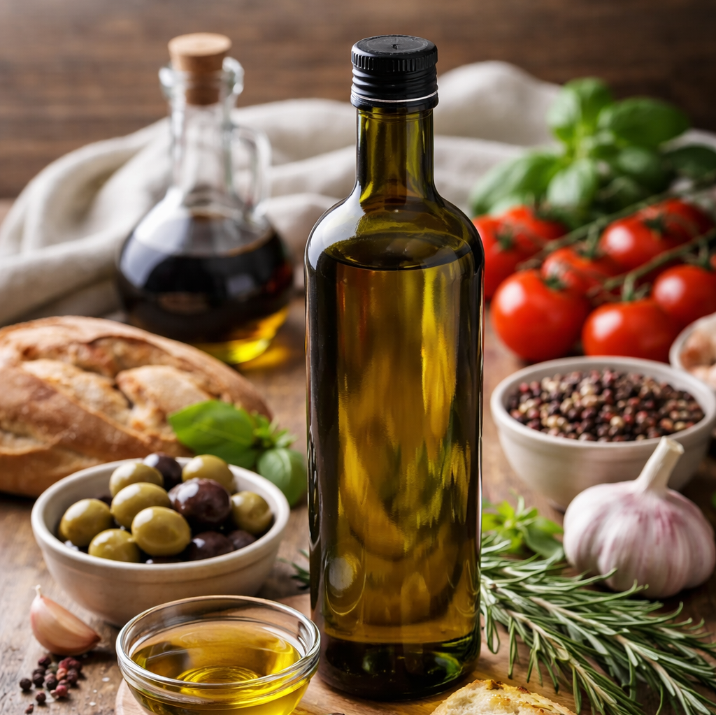 Oliwa z oliwek i mediterranea składniki