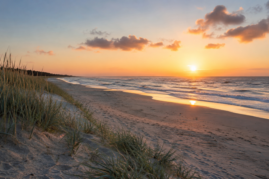 Spokojny poranek na plaży