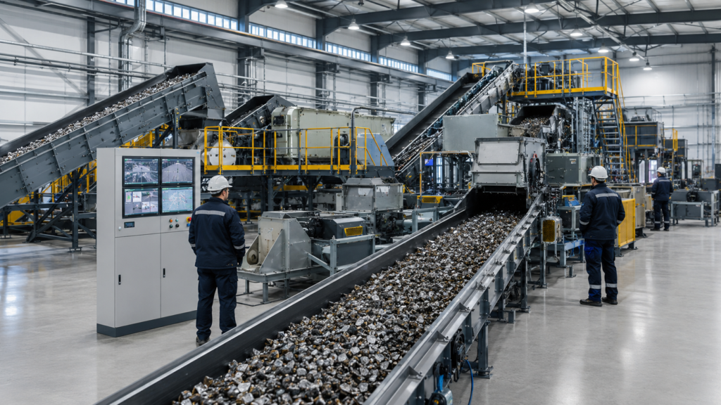 Separator magnetyczny oddzielający metalowe zanieczyszczenia z transportowanego materiału